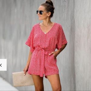 Vici pocketed tie romper